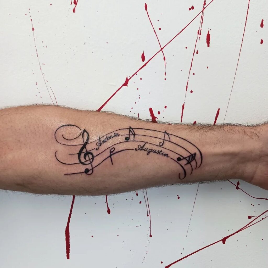 tatouage note musique